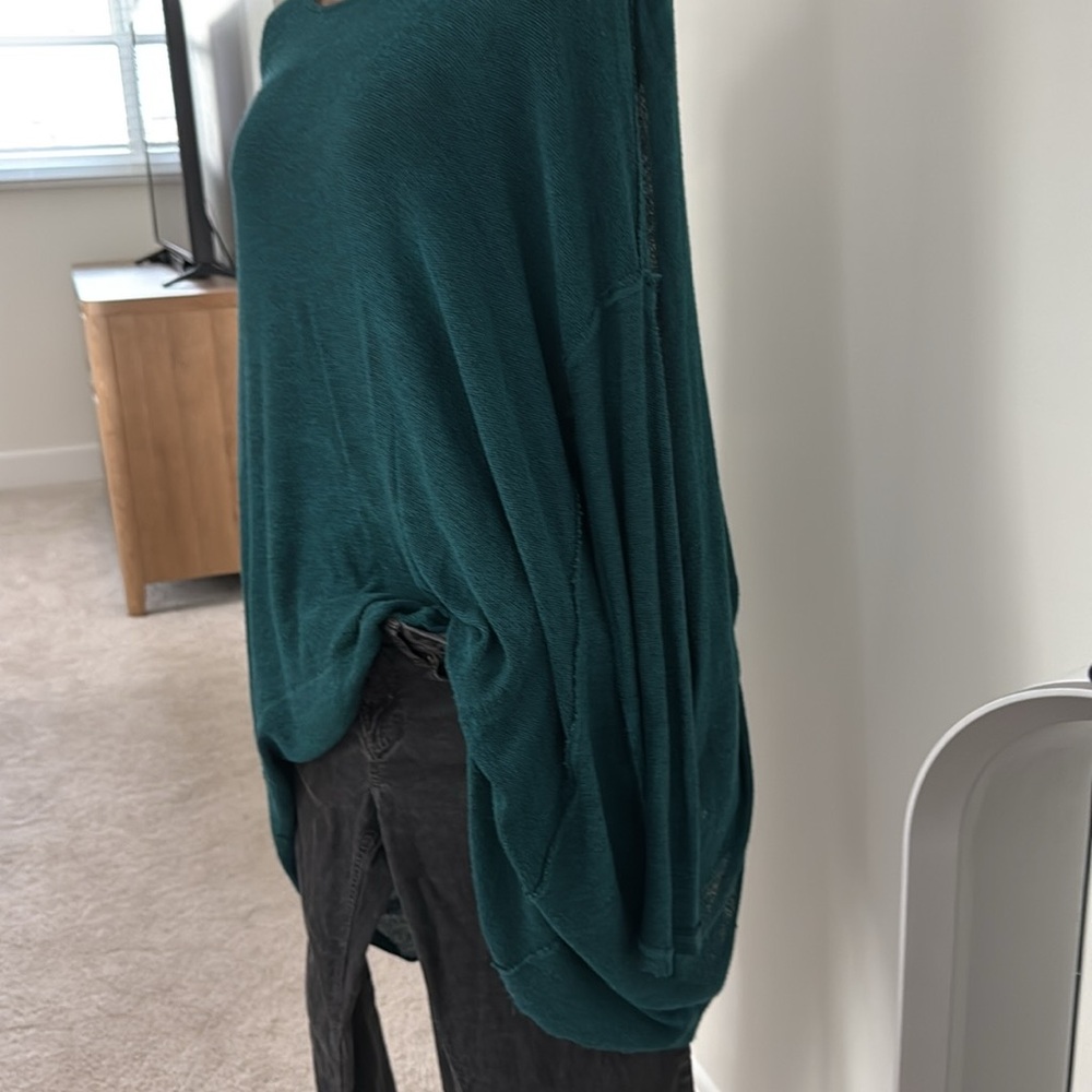 Free People Teal Crew Neck Sweater - Picture 6 of 8